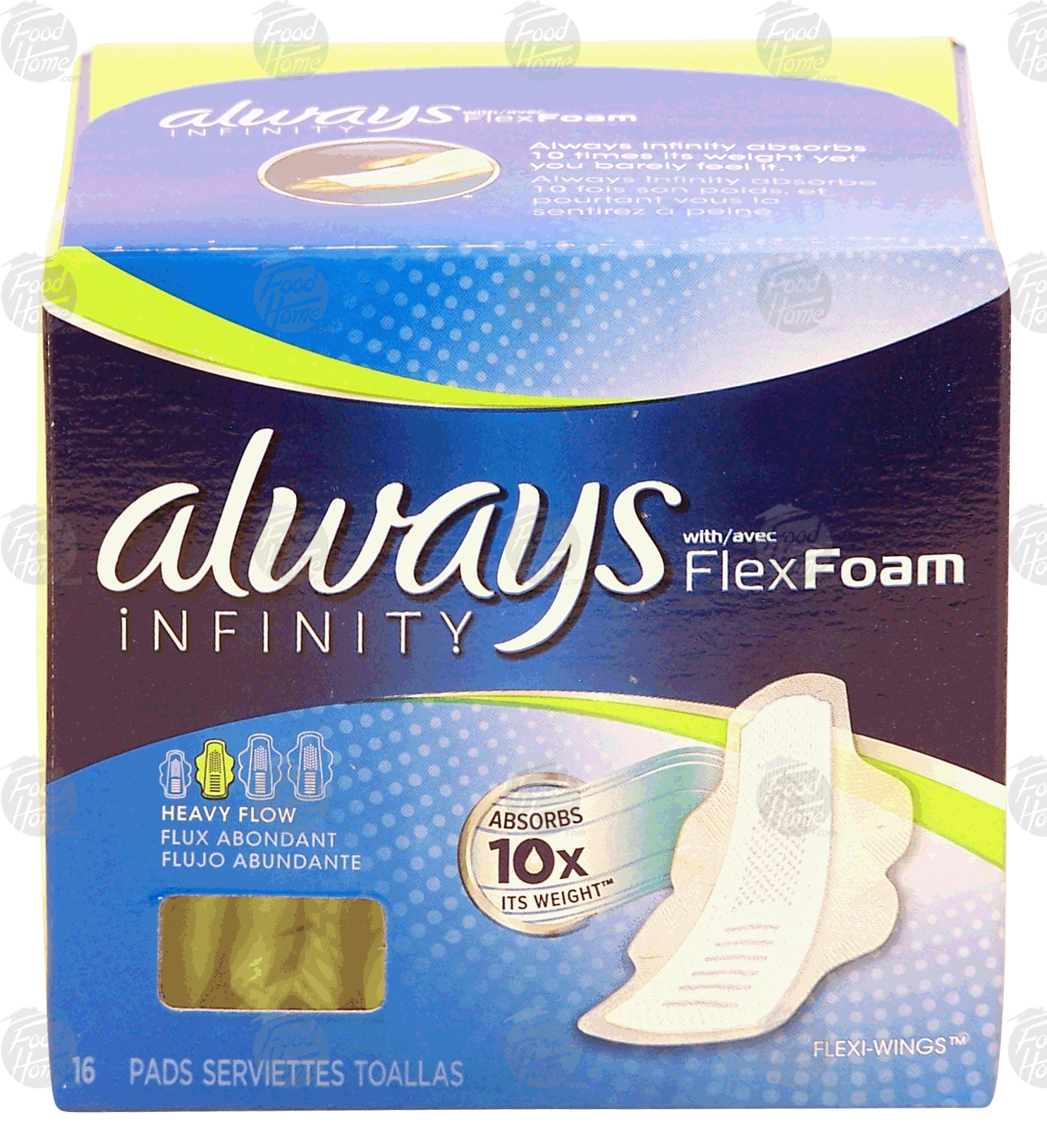 Always Infinity pads with flex foam, heavy flow, flexi-wings Full-Size Picture